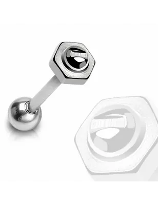 Piercing langue Boulon / Vis en acier chirurgical 8 mm