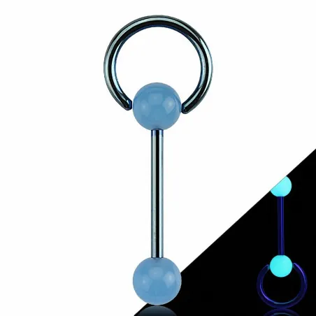 Piercing langue esclave titanium Glow in the dark