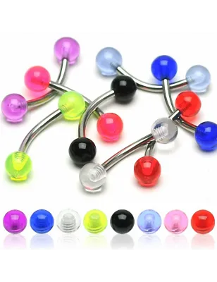 Lot de 8 piercing arcade Boules Acrylique