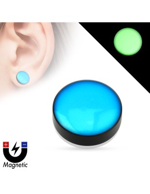Faux piercing plug magnétique glow in the dark