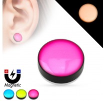 Faux piercing plug magnétique glow in the dark