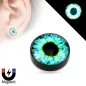 Faux piercing plug magnétique glow in the dark oeil bleu