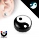 Faux piercing plug magnétique glow in the dark ying yang