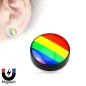 Faux piercing plug magnétique Gay Pride
