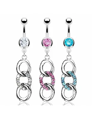 Piercing nombril triple loop