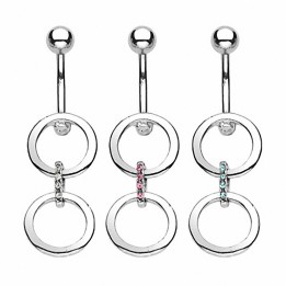 Piercing nombril deux anneaux