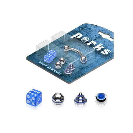 Pack Piercing Arcade Acier chirurgical Bleu  - Bijou Piercing pour Arcade