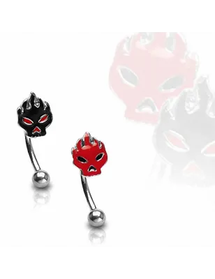 Piercing arcade "Crâne" en Flammes
