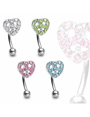 Piercing arcade Cœur "Peace" serti de Gemmes