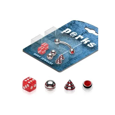 Pack Piercing Arcade Acier chirurgical Rouge - Bijou Piercing pour Arcade