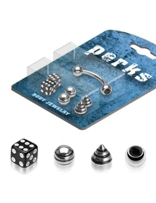 Pack Piercing Arcade Acier chirurgical Noir - Bijou Piercing pour Arcade