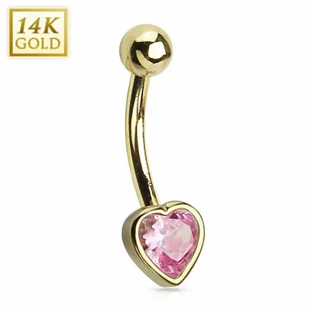 Piercing nombril Or 14 carats Coeur