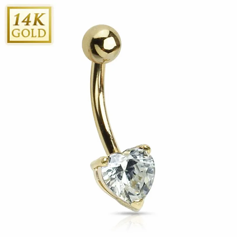 Piercing nombril Or 14 carats Coeur