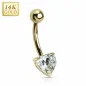 Piercing nombril Or 14 carats Coeur