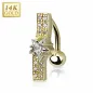 Piercing nombril inversé Or 14 carats barre étoile