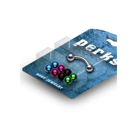 Pack Piercing Arcade Acier chirurgical + Boules Titane anodisé  - Bijou Piercing pour Arcade