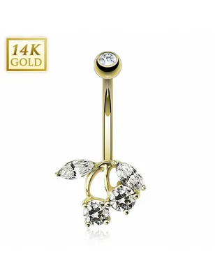 Piercing nombril Or 14 Carats Cerise