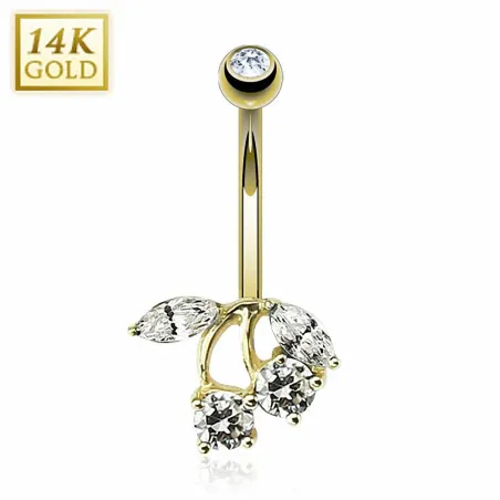 Piercing nombril Or 14 Carats Cerise