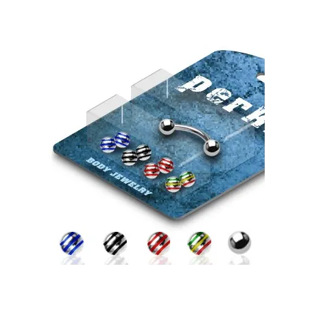 Pack Piercing Arcade Acier chirurgical Boules Striées  - Bijou Piercing pour Arcade