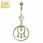 Piercing nombril Or 14 carats loop chandelier