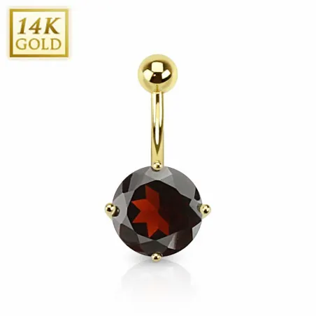 Piercing nombril Or 14 carats Grenat