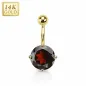 Piercing nombril Or 14 carats Grenat