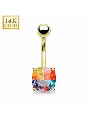 Piercing nombril Or 14 carats Gemme Multicolore