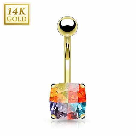 Piercing nombril Or 14 carats Gemme Multicolore