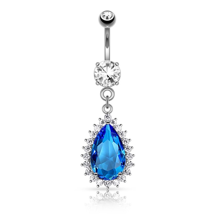 Piercing nombril larme bleue