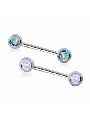 Piercing téton pierre opale