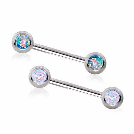 Piercing téton pierre opale