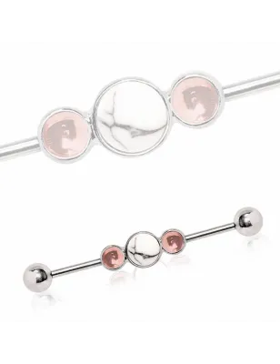 Piercing industriel pierre howlite
