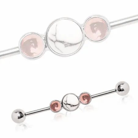 Piercing industriel pierre howlite