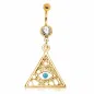 Piercing nombril plaqué or oeil des illuminati