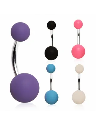 Piercing nombril boules caoutchouc