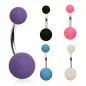 Piercing nombril boules caoutchouc