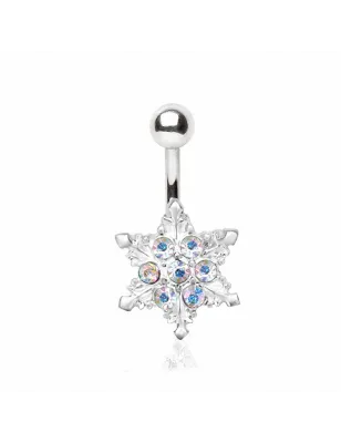 Piercing nombril flocon de neige