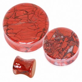 Piercing plug pierre jaspe rouge breschia