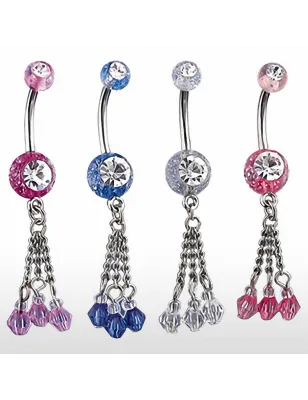 Piercing nombril paillettes chaines