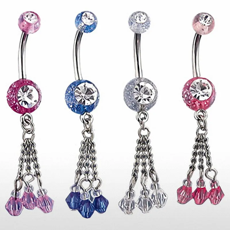 Piercing nombril paillettes chaines