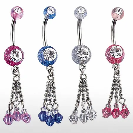 Piercing nombril paillettes chaines