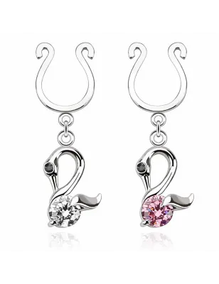 Faux piercing téton cygne
