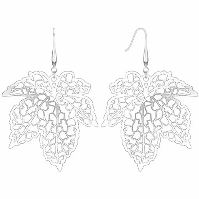 Paire boucles d'oreille feuille d'érable