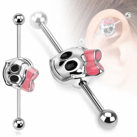 Piercing industriel crâne ruban