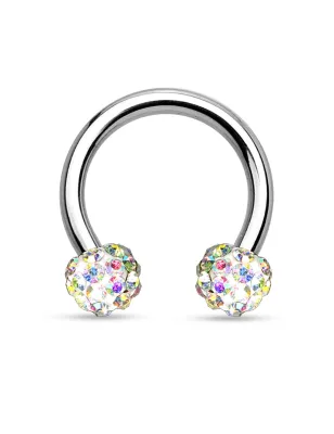 Piercing fer à cheval crystal