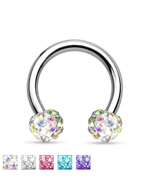 Piercing fer à cheval crystal