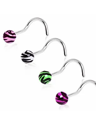 Piercing nez boule zébrée