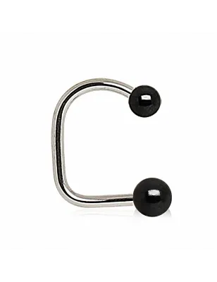 Piercing labret loop boules noires