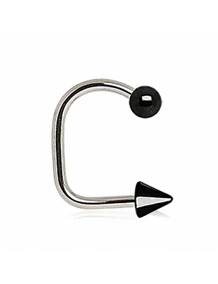 Piercing labret loop boule spike noir
