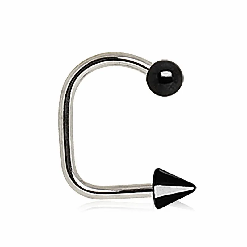 Piercing labret loop boule spike noir